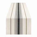 Runner da Tavolo a Righe Crema, Nero e Beige 180x35 cm