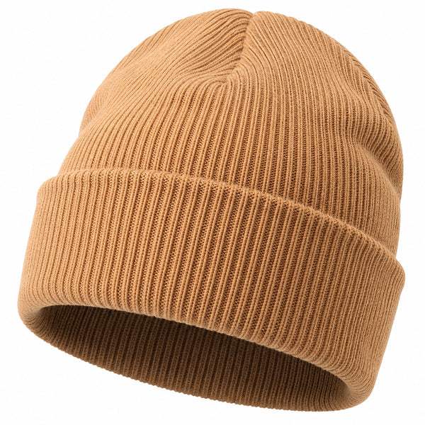 Berretto Beanie a Costine per Uomo e Donna Color Cammello