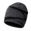 Cappello in Maglia a Righe Grigio e Nero Unisex