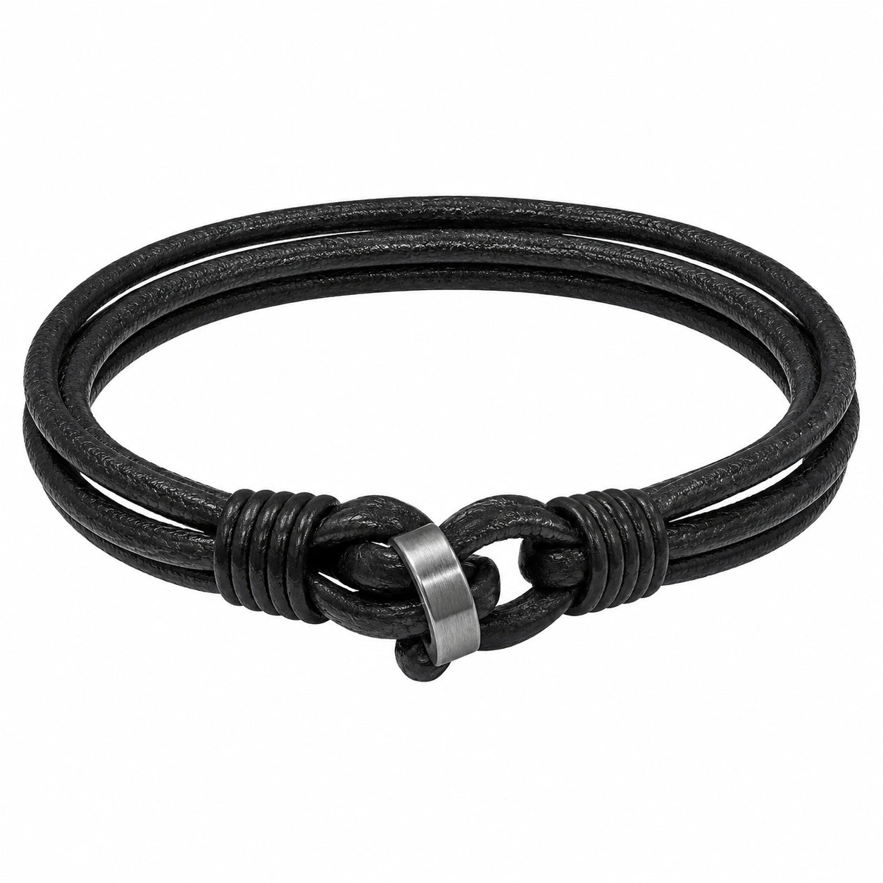 Bracciale Minimalista in Multistrato con Nodo Nero