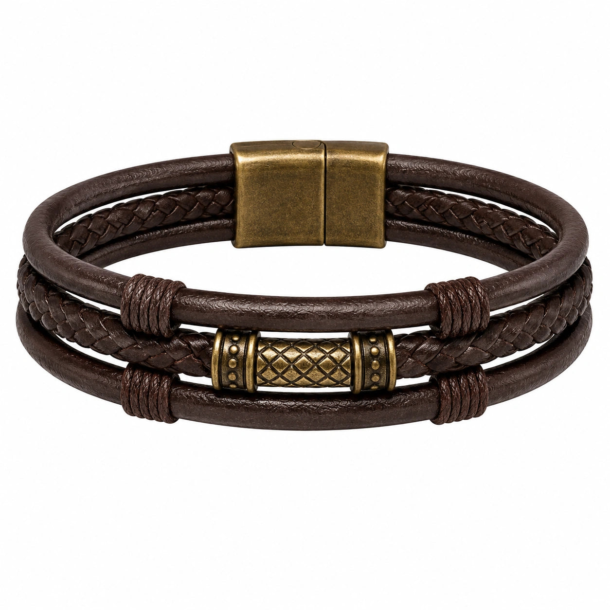 Bracciale vintage marrone con chiusura magnetica