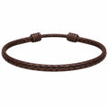 Bracciale intrecciato senza chiusura marrone 20 cm