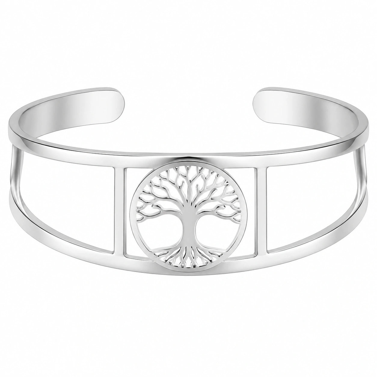Bracciale rigido Albero della Vita in metallo regolabile 15 cm