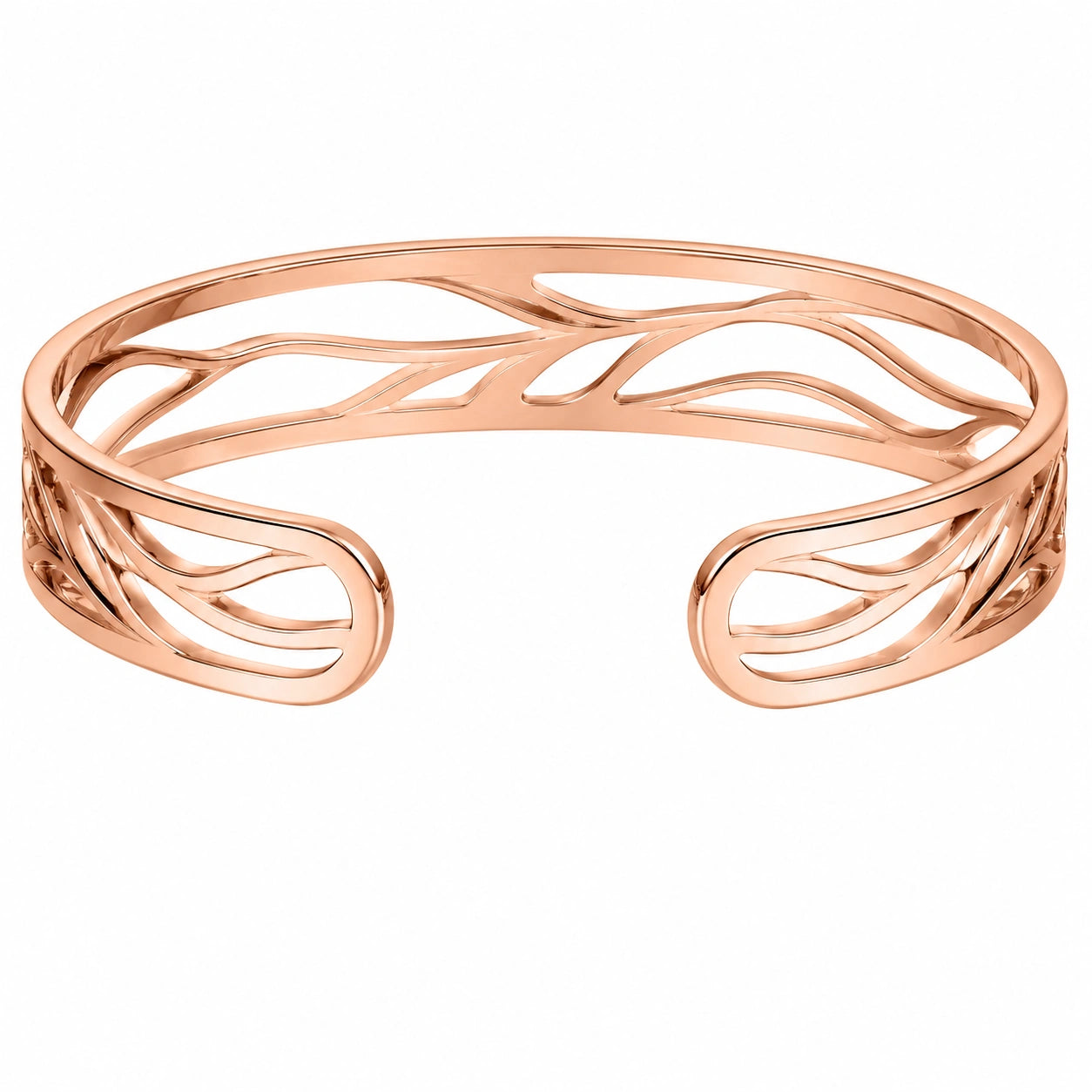 Bracciale Aperto Intagliato in Oro Rosa