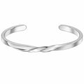 Bracciale rigido in metallo con design intrecciato, colore argento