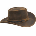 Cappello Western stile cowboy marrone con cinturino intrecciato