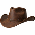 Cappello Cowboy Classico Marrone con Bordatura Intrecciata