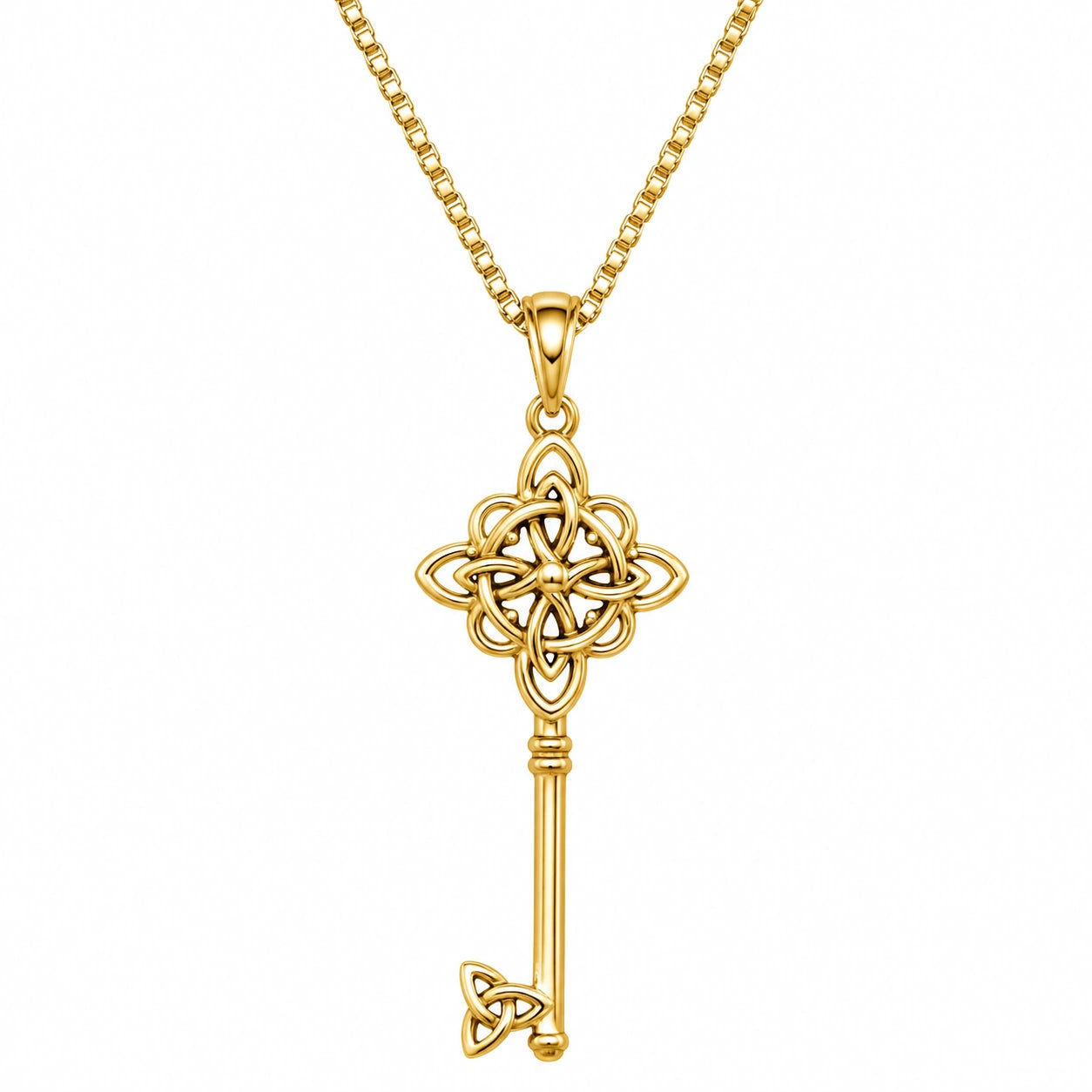 Collana con Pendente Key Design Intricato Oro 45cm