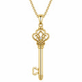 Collana Pendente Chiave Oro con Cristallo Incastonato