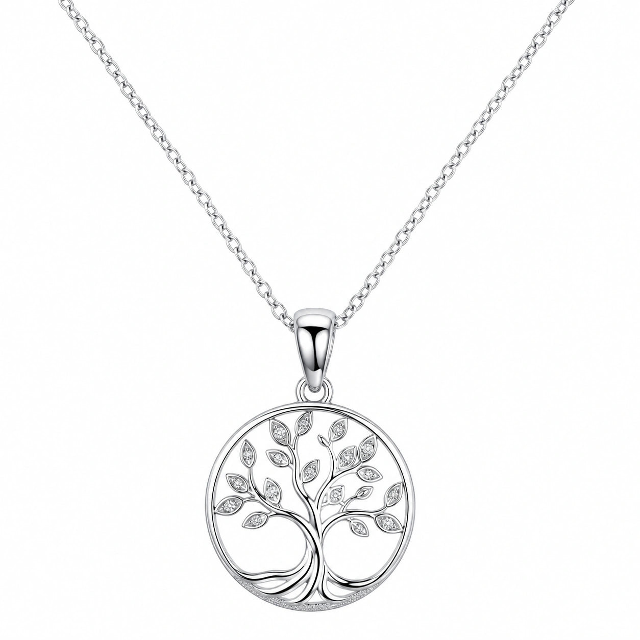 Collana Albero della Vita con Zirconi in Argento